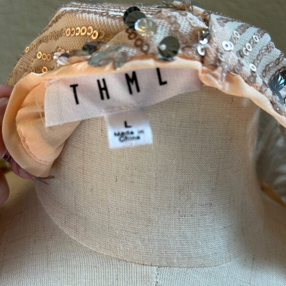 THML Sequin Long Sleeve Blouse Size L - Picture 5 of 5